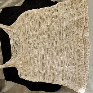 Abercrombie kids knit cream shirt weave with gold filament